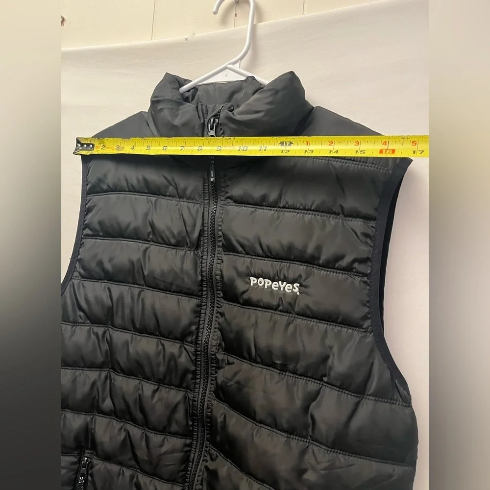Elevate Men's Mercer POPEYES Logo Insulated Black Puffer Zippered Vest Small
